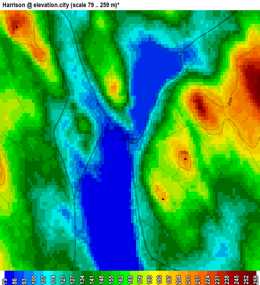 Harrison elevation map