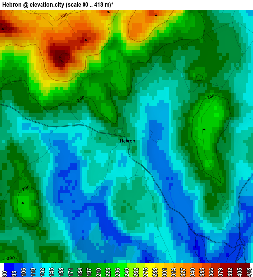 Hebron elevation map