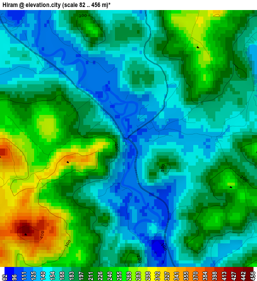 Hiram elevation map