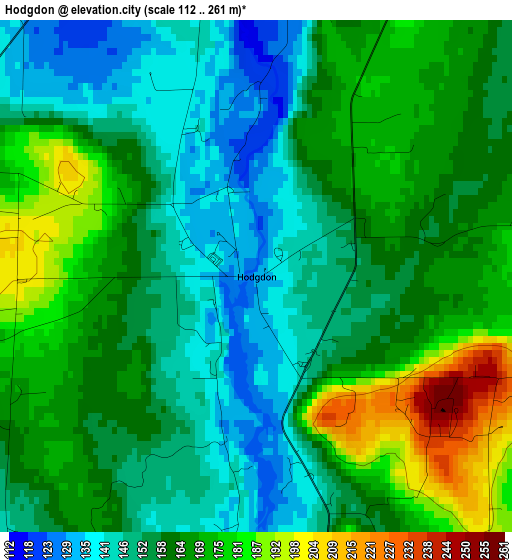 Hodgdon elevation map