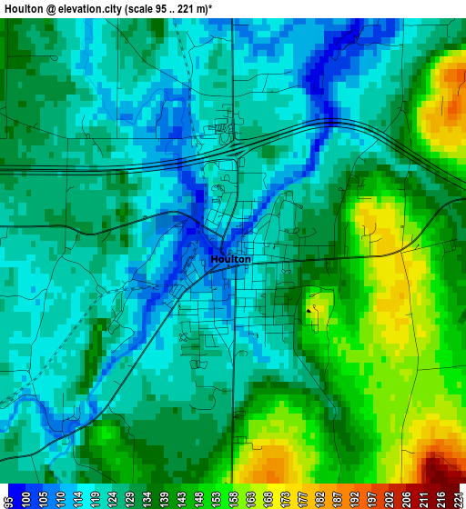 Houlton elevation map