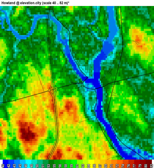 Howland elevation map