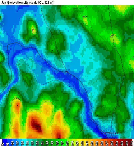 Jay elevation map