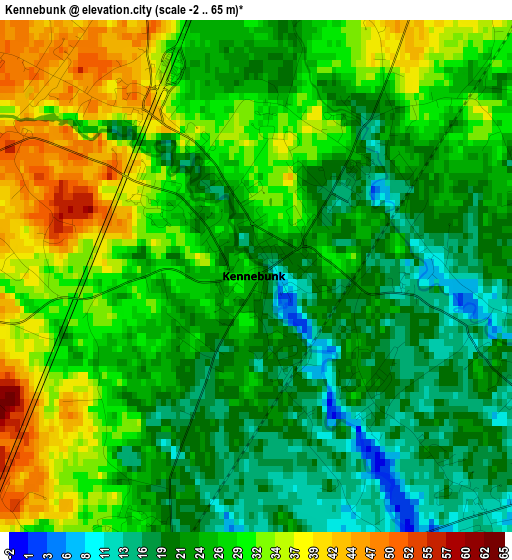 Kennebunk elevation map