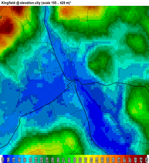 Kingfield elevation map