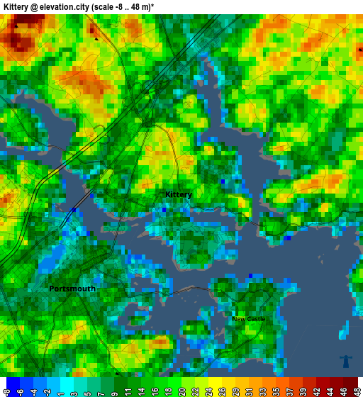 Kittery elevation map