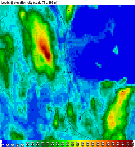 Leeds elevation map