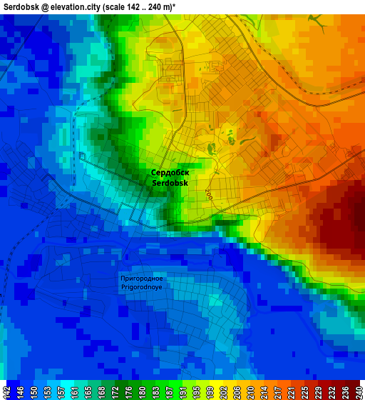 Serdobsk elevation map