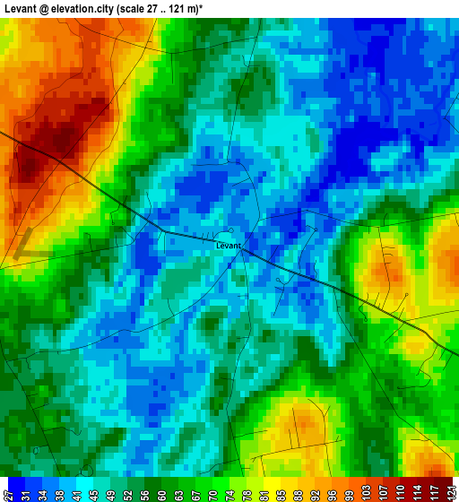 Levant elevation map