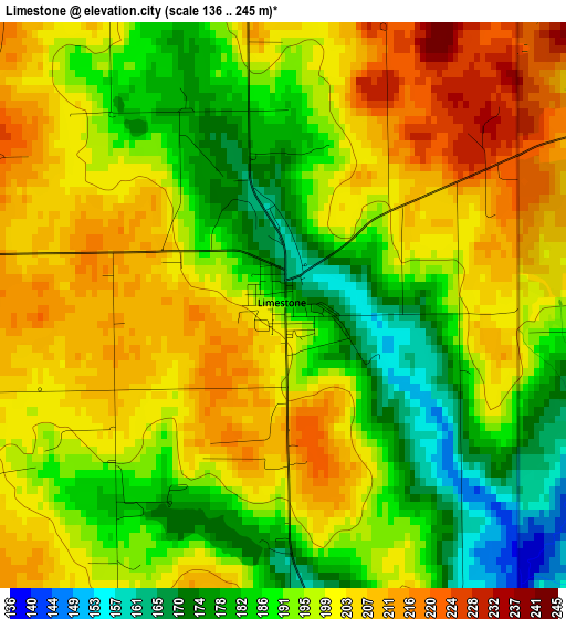 Limestone elevation map