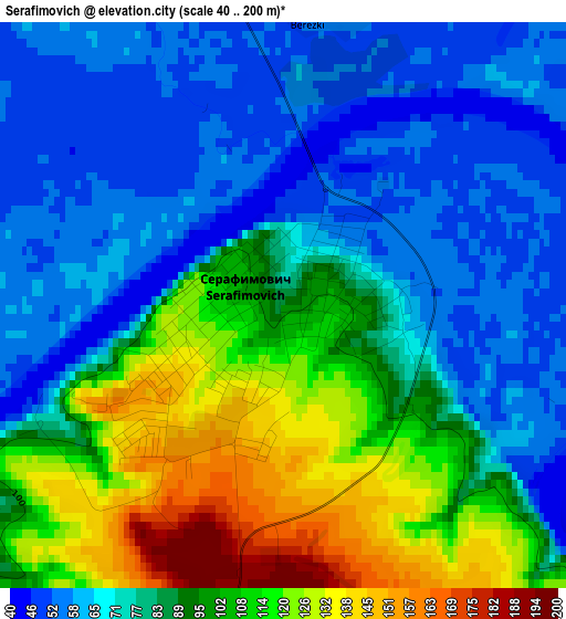 Serafimovich elevation map