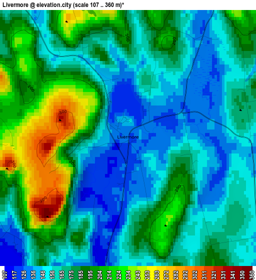 Livermore elevation map