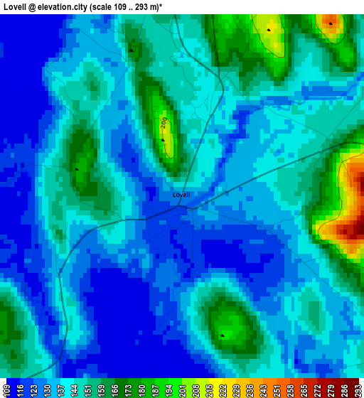 Lovell elevation map