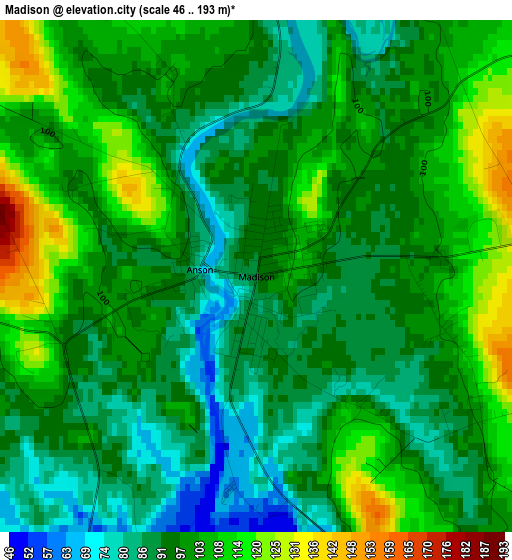 Madison elevation map