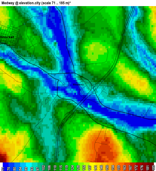 Medway elevation map