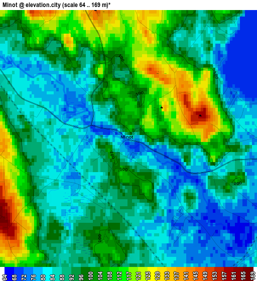 Minot elevation map