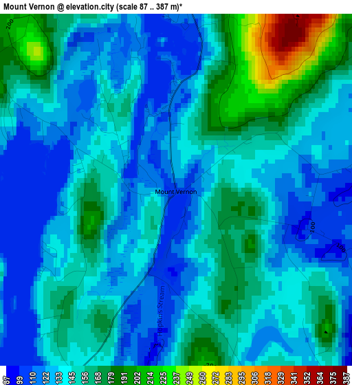 Mount Vernon elevation map