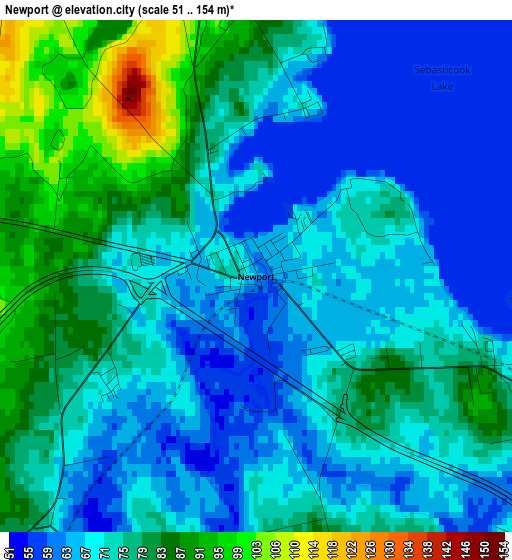 Newport elevation map