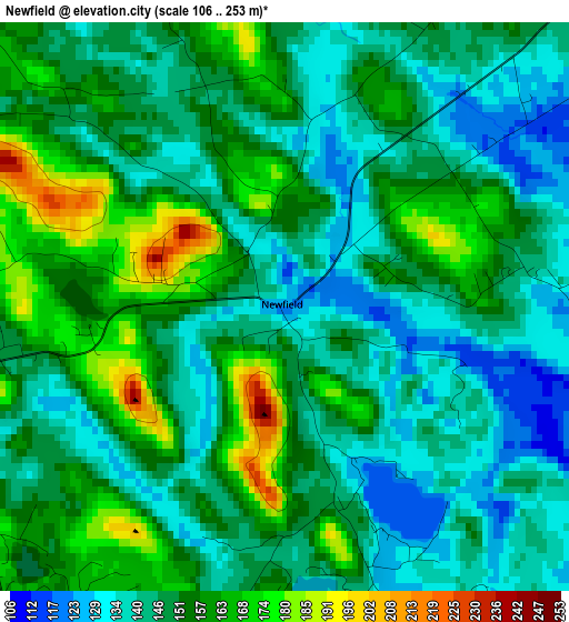 Newfield elevation map