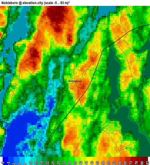 Nobleboro elevation map