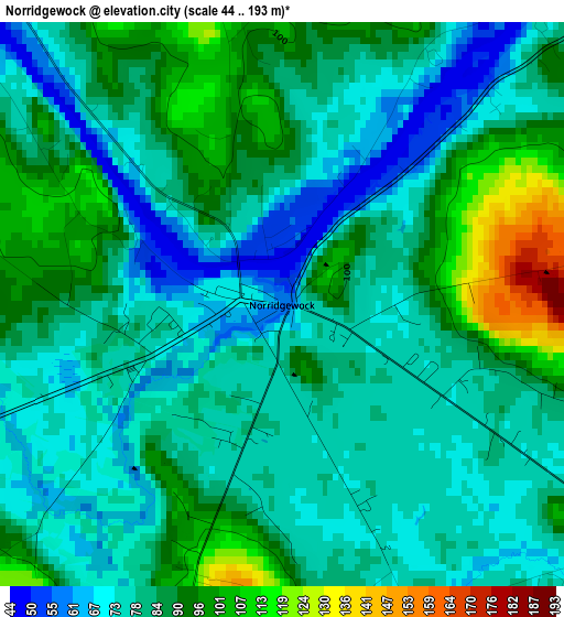 Norridgewock elevation map