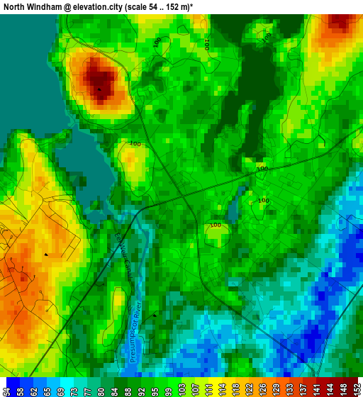 North Windham elevation map