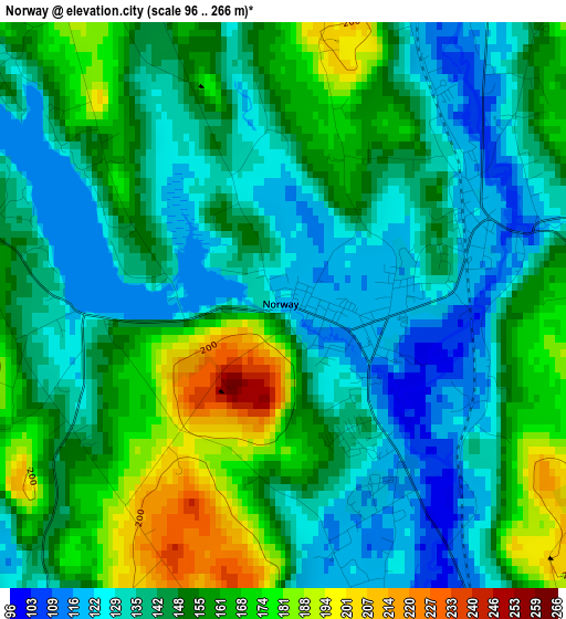 Norway elevation map