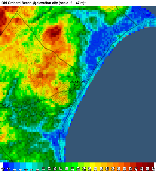 Old Orchard Beach elevation map