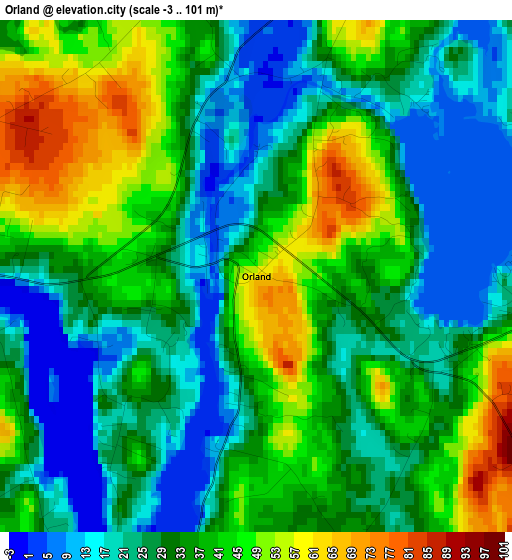 Orland elevation map