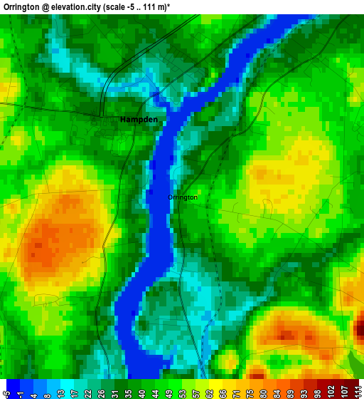 Orrington elevation map