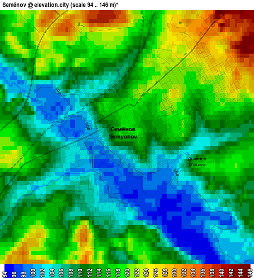 Semënov elevation map