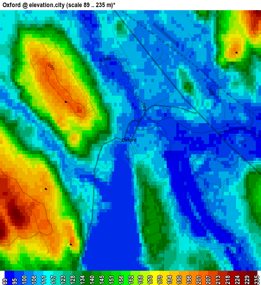 Oxford elevation map