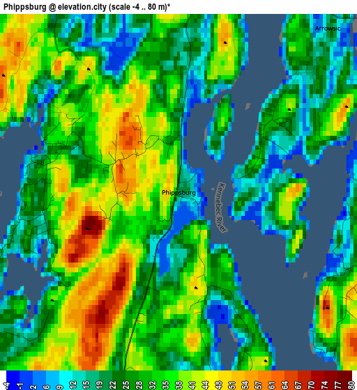 Phippsburg elevation map