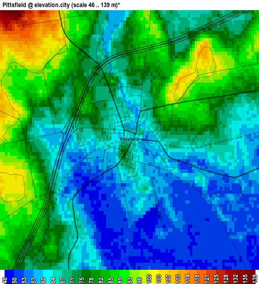 Pittsfield elevation map