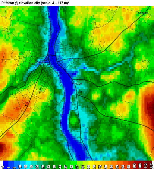 Pittston elevation map