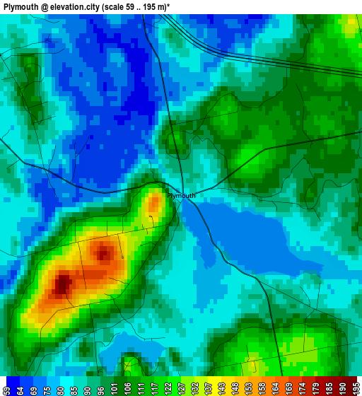 Plymouth elevation map
