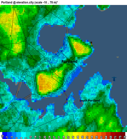 Portland elevation map