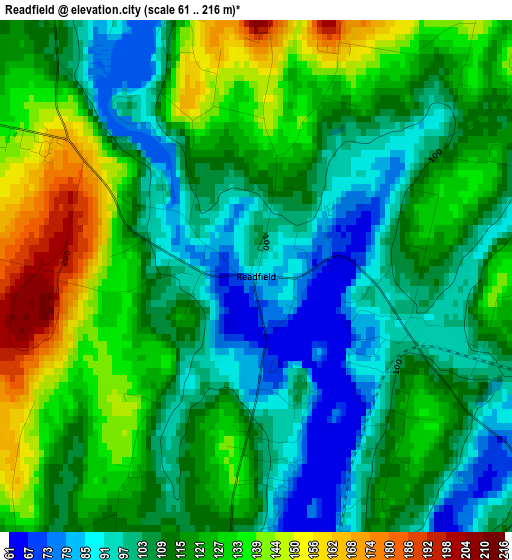 Readfield elevation map