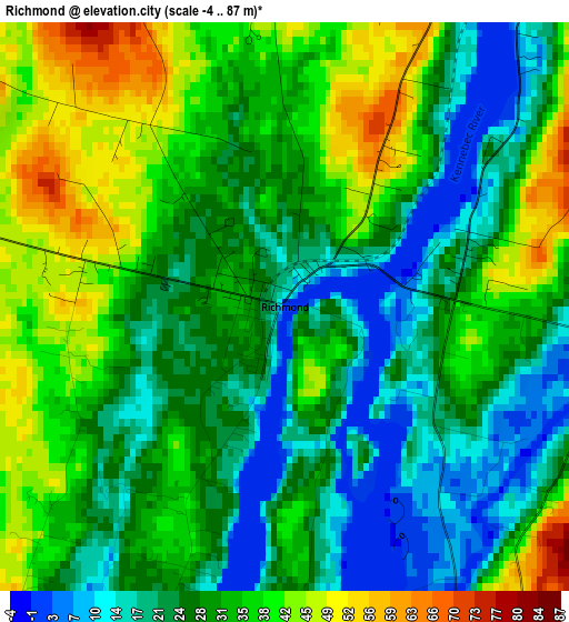 Richmond elevation map