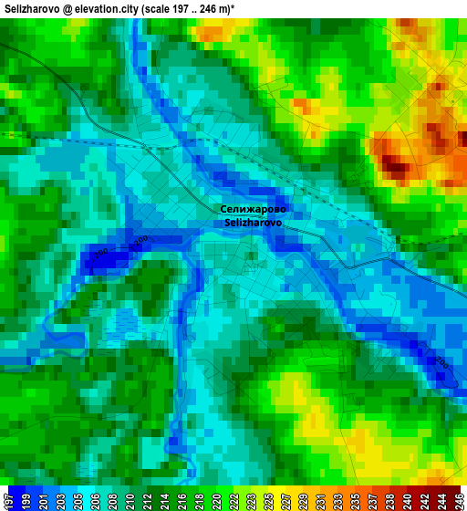 Selizharovo elevation map