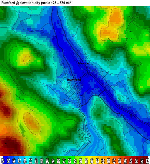 Rumford elevation map