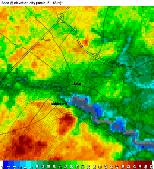 Saco elevation map