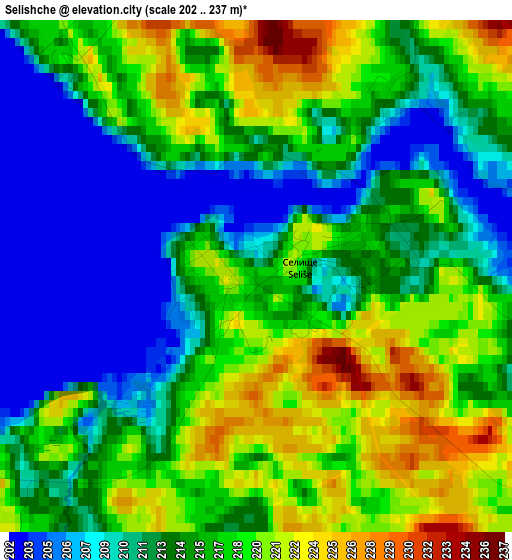 Selishche elevation map