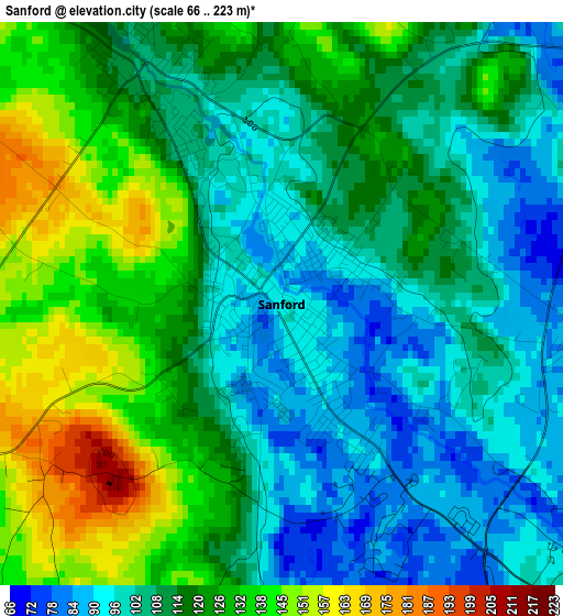 Sanford elevation map