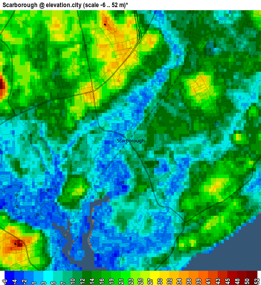 Scarborough elevation map