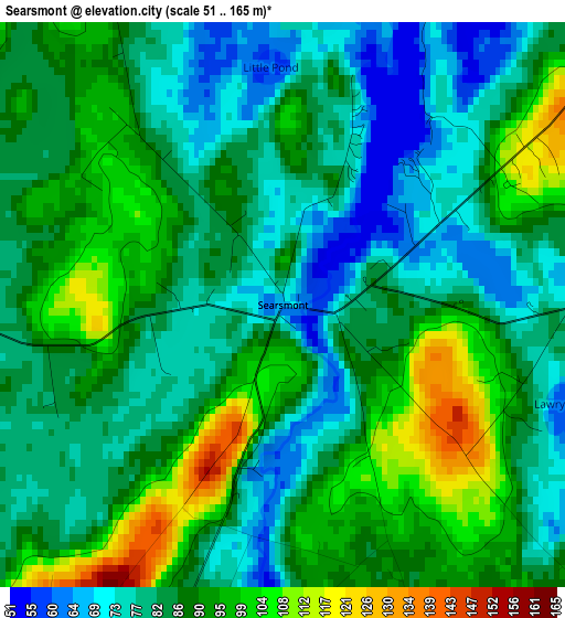 Searsmont elevation map