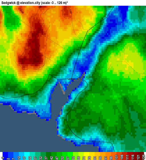 Sedgwick elevation map