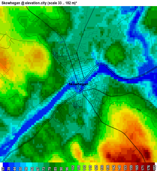 Skowhegan elevation map