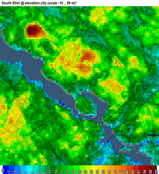 South Eliot elevation map