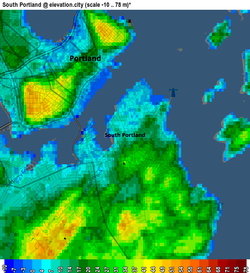 South Portland elevation map